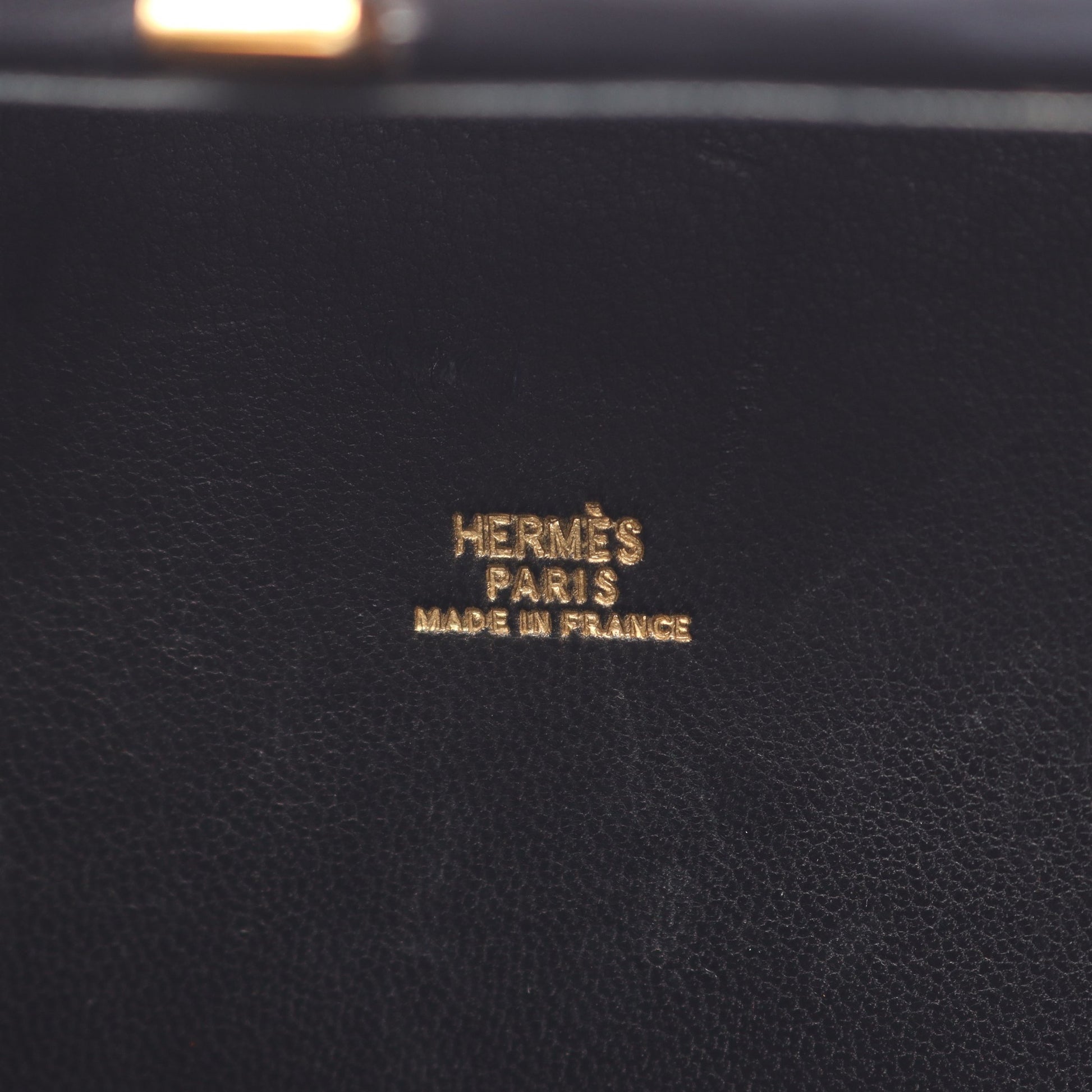 カデナ ケリー ハンドバッグ ボックスカーフ ブラック ゴールド金具 エルメス バッグ HERMES