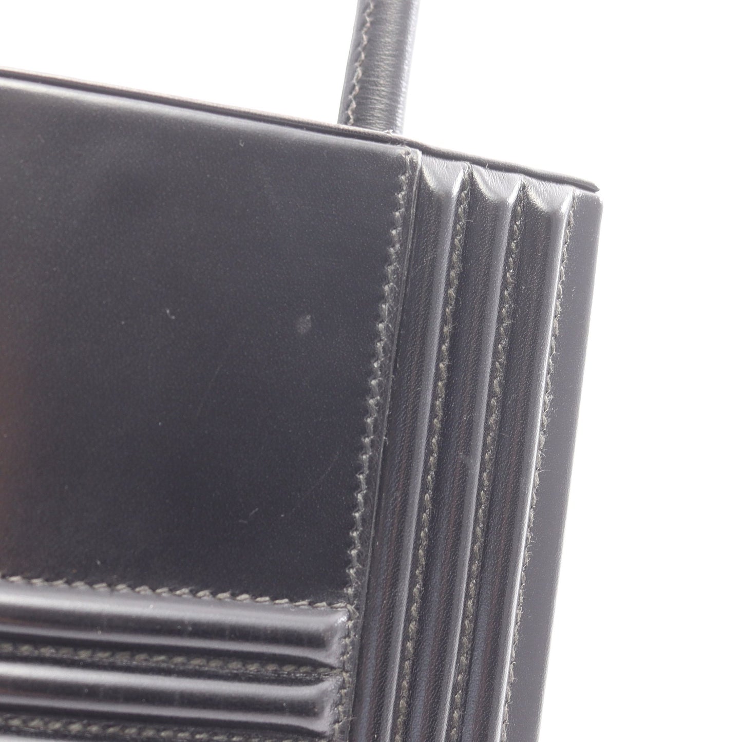 カデナ ケリー ハンドバッグ ボックスカーフ ブラック ゴールド金具 エルメス バッグ HERMES