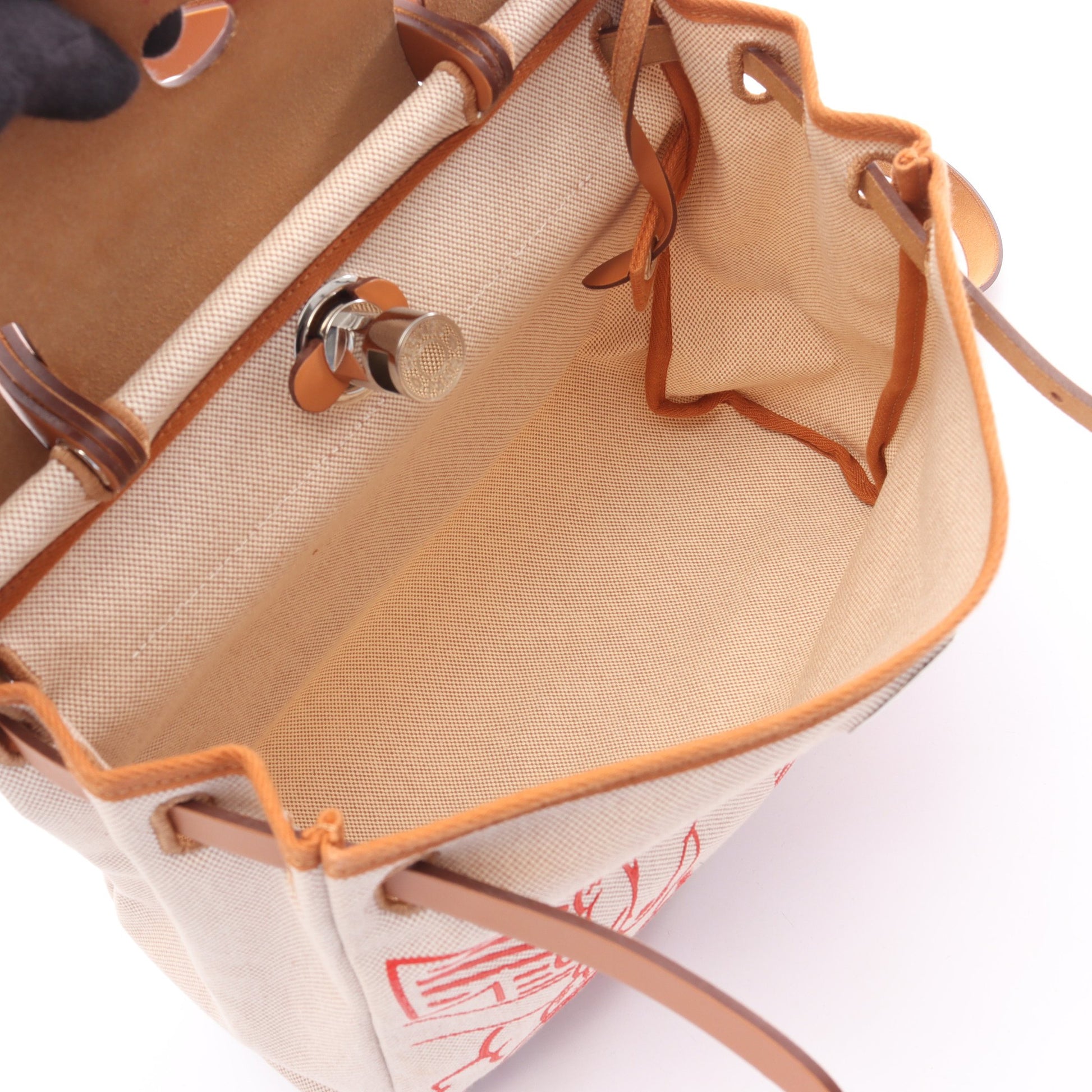 エールバッグジップPM ペガサスポップ エクリュ ナチュラル 2WAY ハンドバッグ トワルアッシュ ヴァッシュハンター ベージュ ライトブラウン シルバー金具 Y刻印 エルメス バッグ HERMES