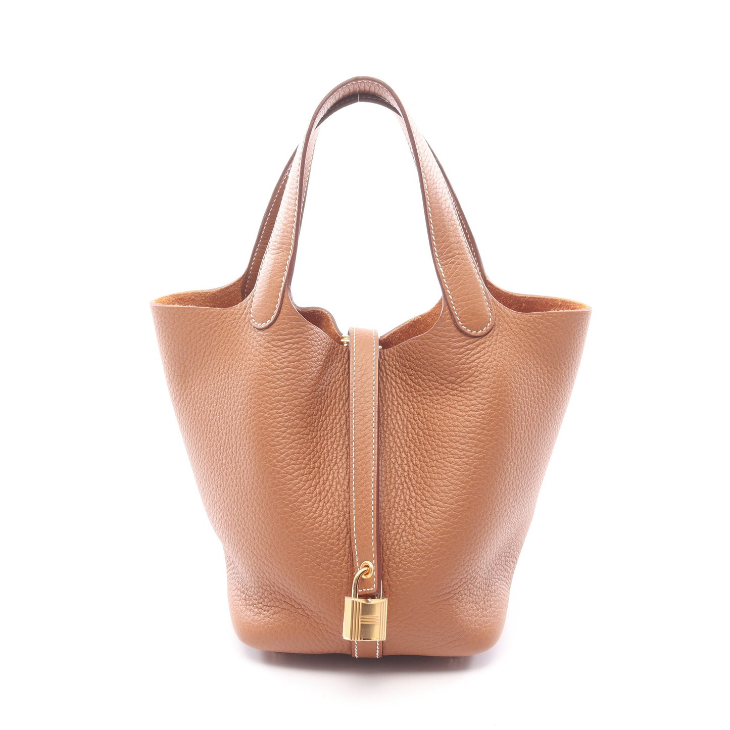 ピコタンロックPM ゴールド ハンドバッグ トリヨンクレマンス ブラウン ゴールド金具 G刻印 エルメス バッグ HERMES