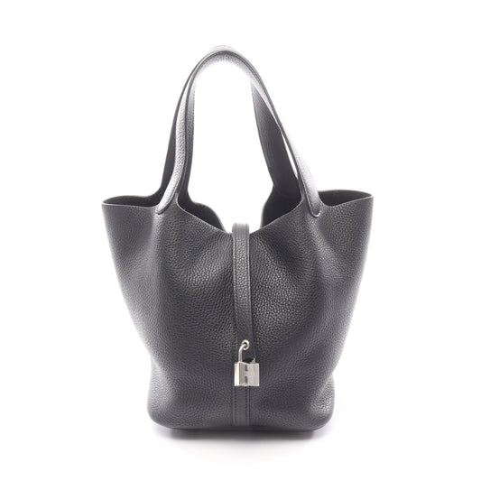 ピコタンロックMM ハンドバッグ トリヨンクレマンス ブラック シルバー金具 C刻印 エルメス