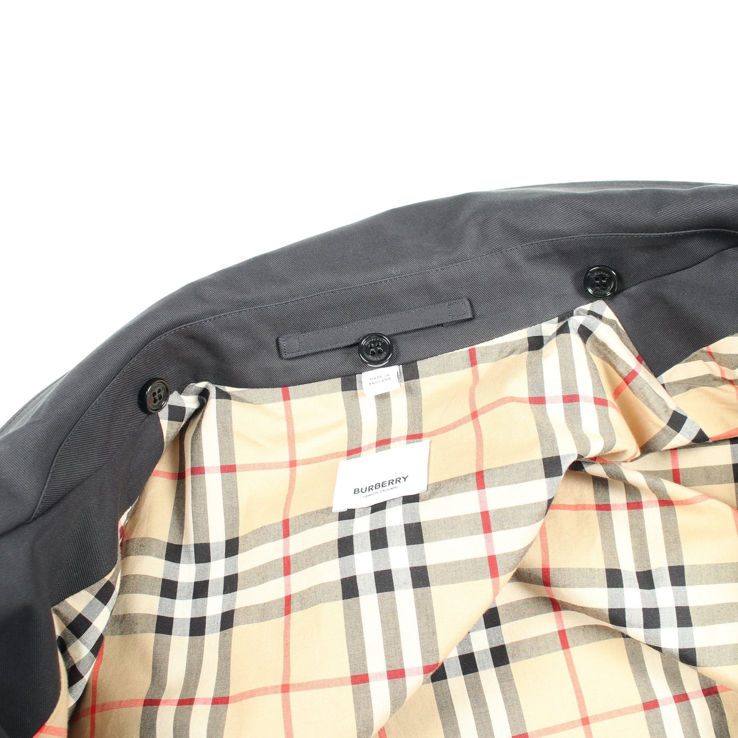 ステンカラーコート コットン ダークネイビー バーバリー アウター BURBERRY