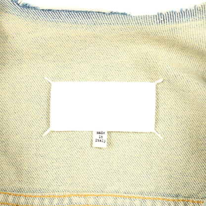 ダメージ加工 カットオフ クロップド デニムジャケット コットン ブルー イエロー メゾンマルジェラ アウター Maison Margiela