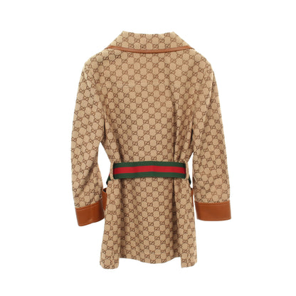 GGキャンバス シェリーライン ホースビット ジャケット コットン ベージュ ライトブラウン グッチ アウター GUCCI