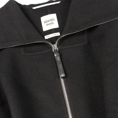 ジップアップ ロング ベスト カシミヤ ブラック エルメス トップス HERMES