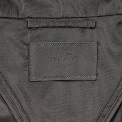 トライアングルパッチ ジップアップ ジャケット ナイロン ブラック プラダ アウター PRADA