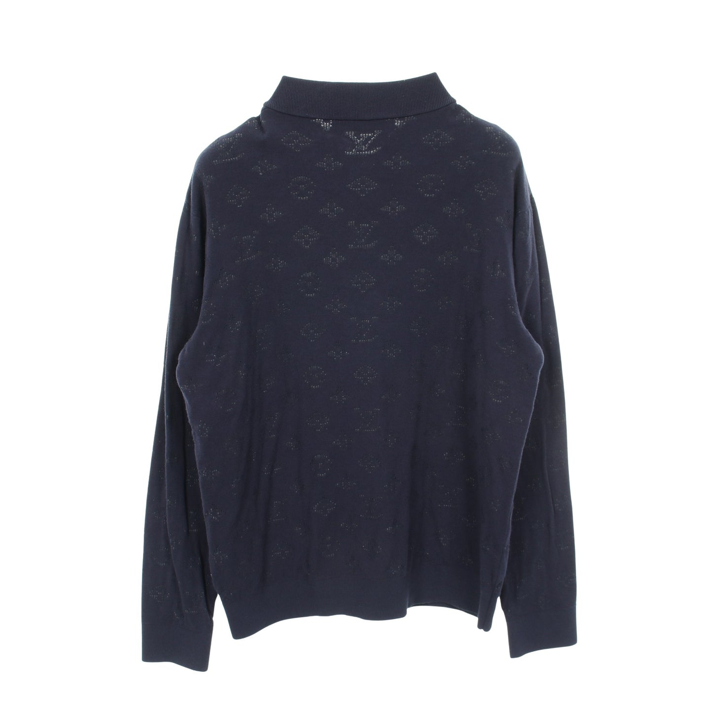 ドロップニードル モノグラム ニットジャケット ボンバージャケット レーヨン コットン ネイビー ルイヴィトン アウター LOUIS VUITTON