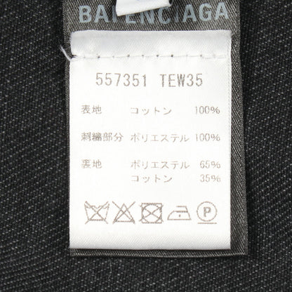 バックロゴ刺繍 デニムジャケット コットン ブラック バレンシアガ アウター BALENCIAGA