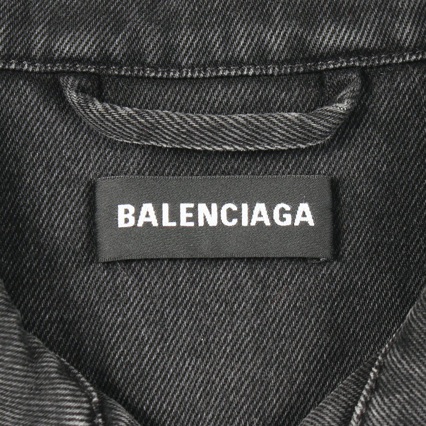 バックロゴ刺繍 デニムジャケット コットン ブラック バレンシアガ アウター BALENCIAGA