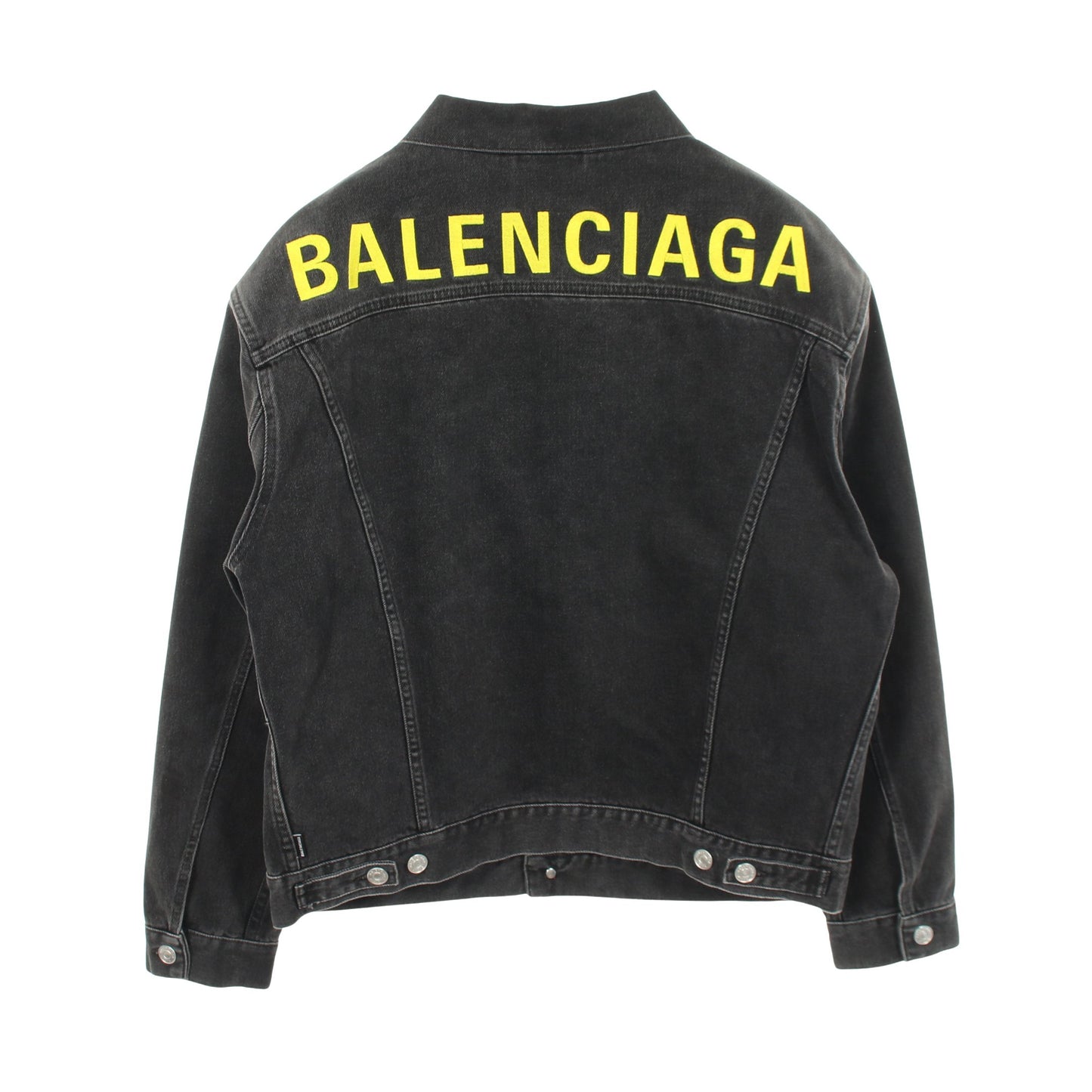 バックロゴ刺繍 デニムジャケット コットン ブラック バレンシアガ アウター BALENCIAGA