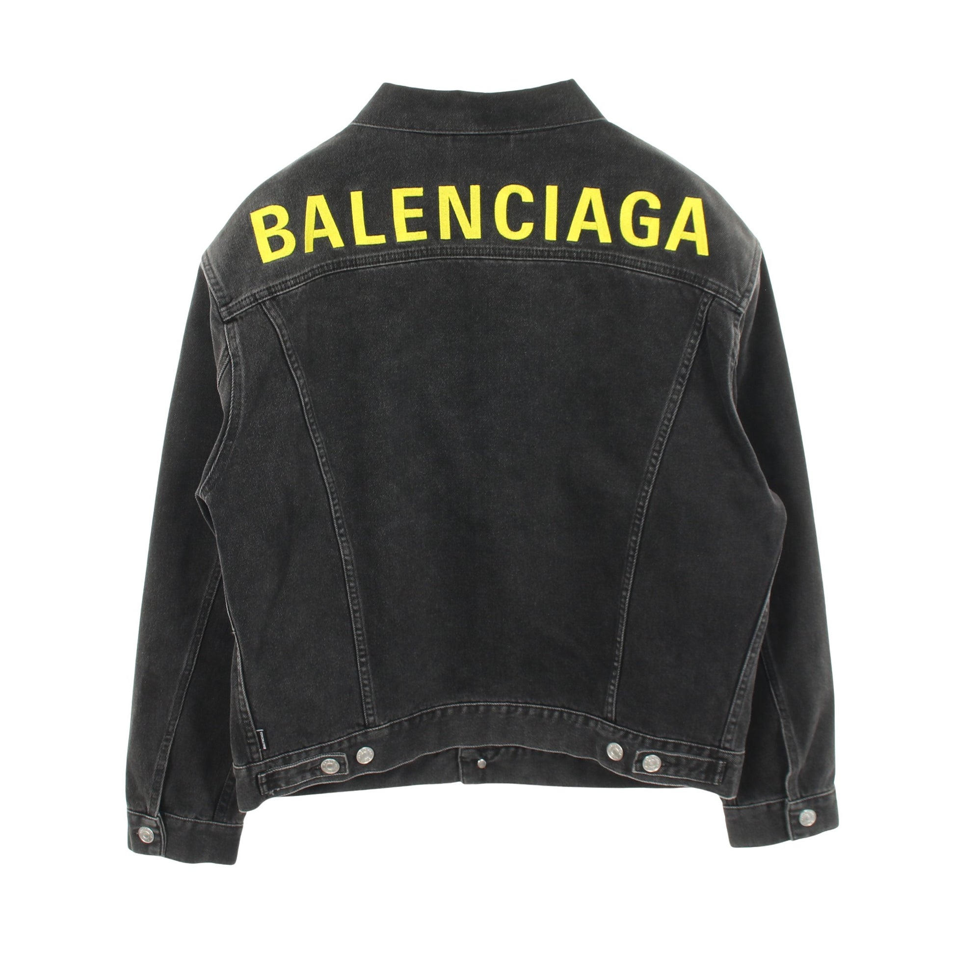 バックロゴ刺繍 デニムジャケット コットン ブラック バレンシアガ アウター BALENCIAGA