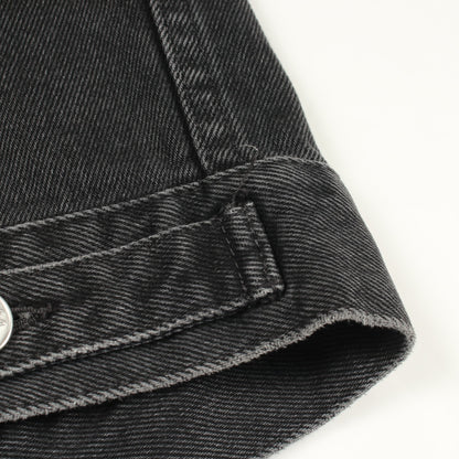 バックロゴ刺繍 デニムジャケット コットン ブラック バレンシアガ アウター BALENCIAGA