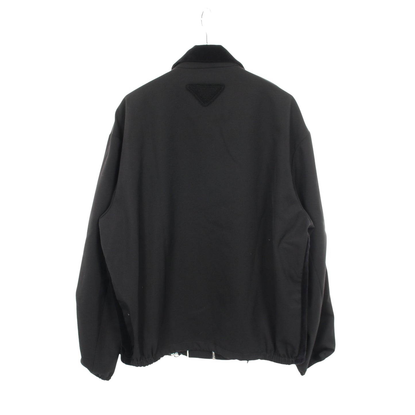 ベロア切替 ジップアップ ジャケット ウール ブラック プラダ アウター PRADA