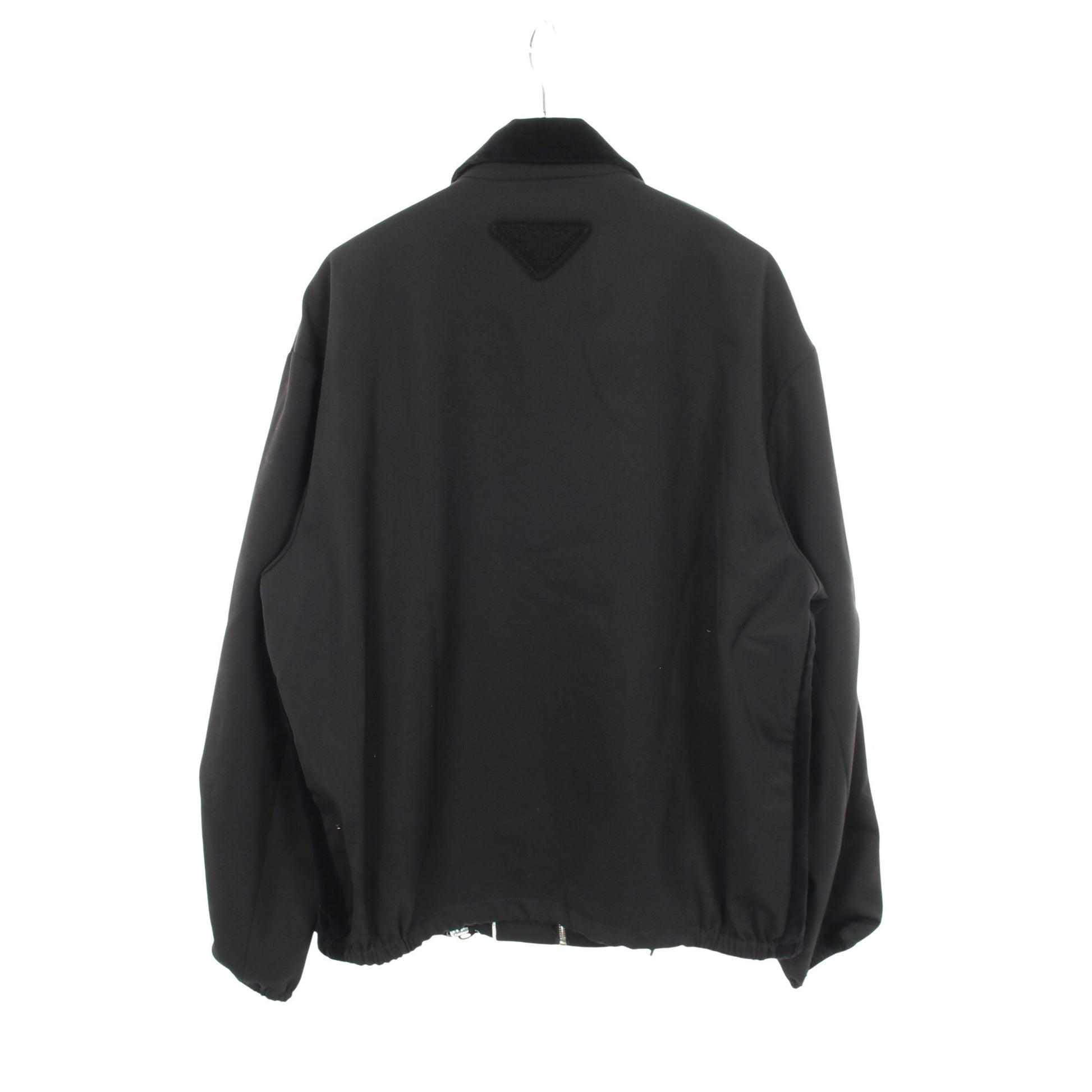 ベロア切替 ジップアップ ジャケット ウール ブラック プラダ アウター PRADA