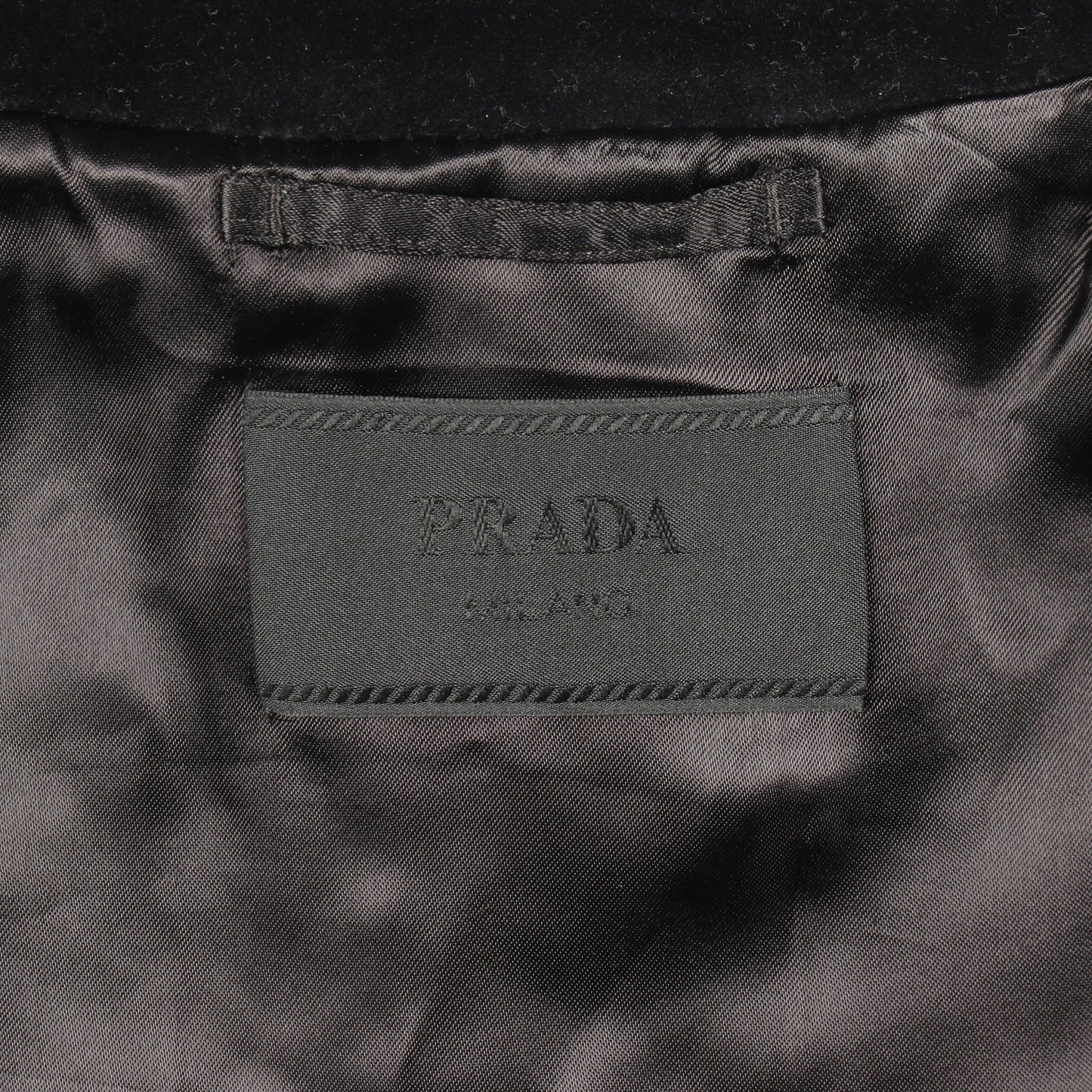 ベロア切替 ジップアップ ジャケット ウール ブラック プラダ アウター PRADA