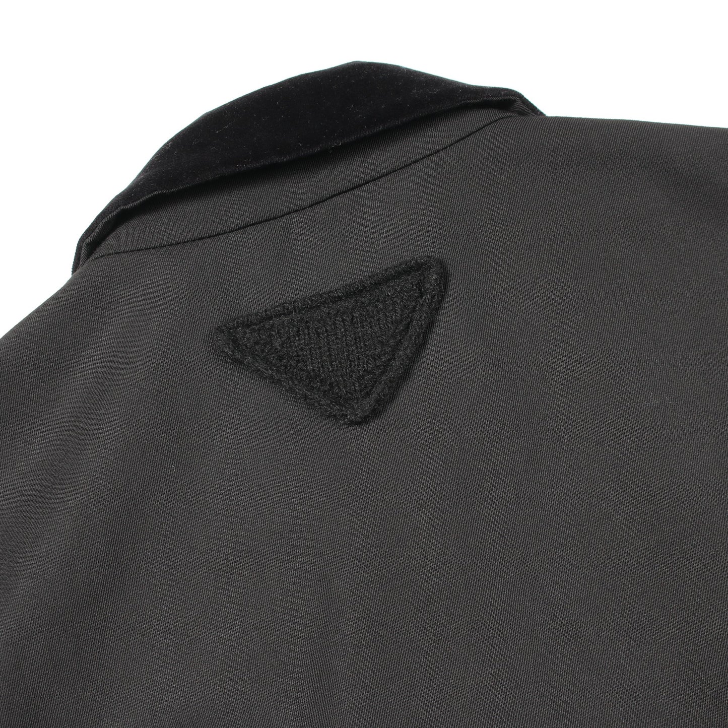 ベロア切替 ジップアップ ジャケット ウール ブラック プラダ アウター PRADA