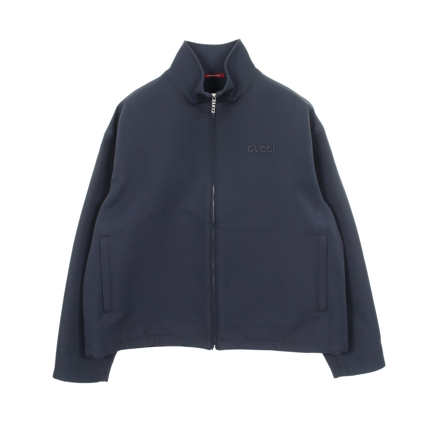 テクニカル トラックジャケット ウール シルク ネイビー グッチ アウター GUCCI
