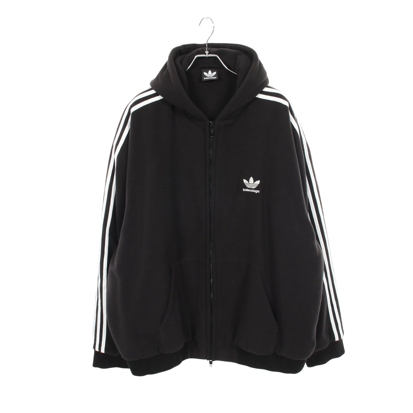 BALENCIAGA × adidas フリース ジップアップパーカー ブラック ホワイト バレンシアガ トップス BALENCIAGA