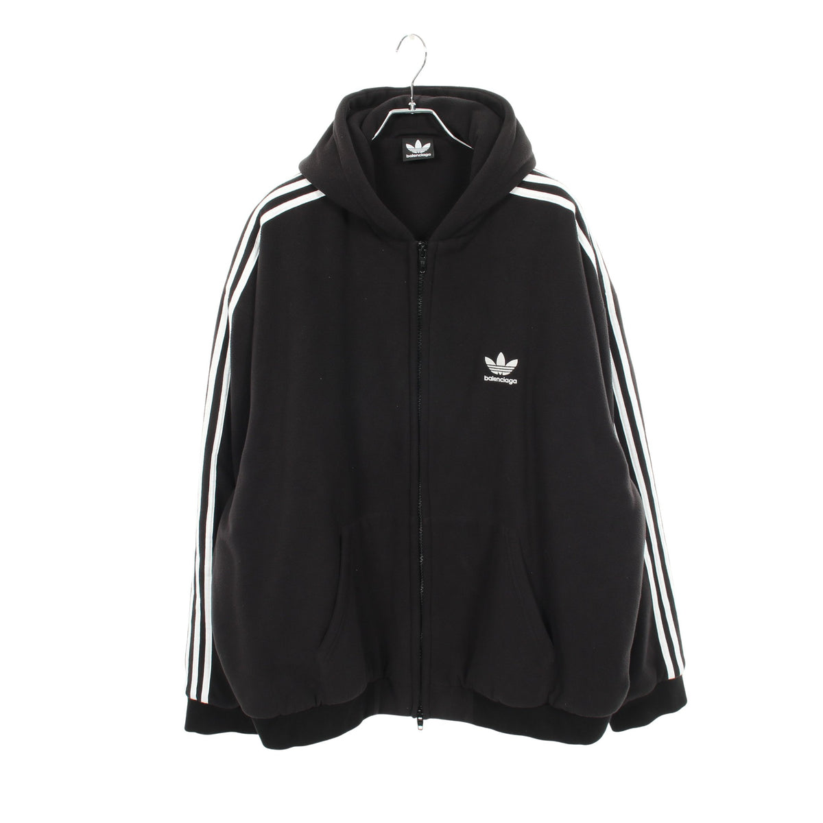 BALENCIAGA × adidas フリース ジップアップパーカー ブラック 