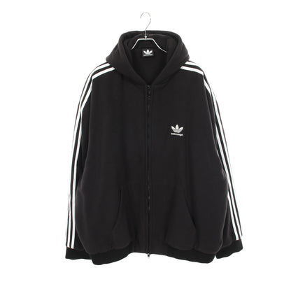 BALENCIAGA × adidas フリース ジップアップパーカー ブラック ホワイト バレンシアガ トップス BALENCIAGA