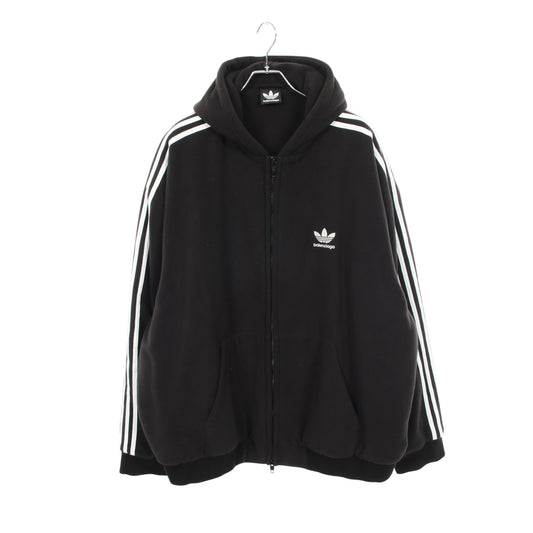BALENCIAGA × adidas フリース ジップアップパーカー ブラック ホワイト バレンシアガ トップス BALENCIAGA