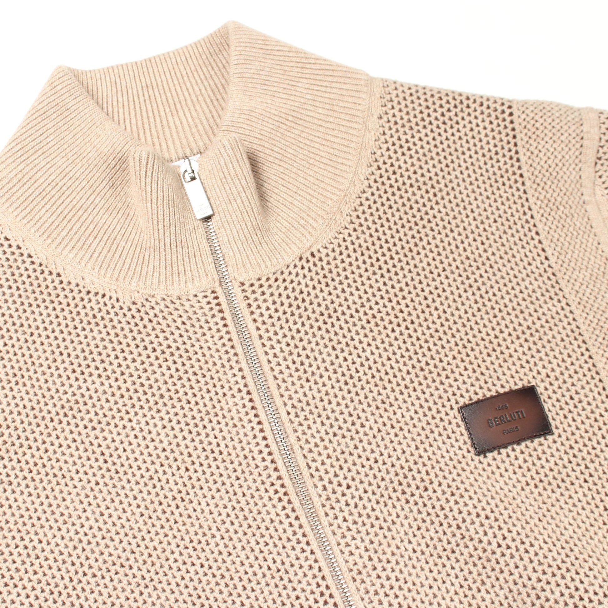 ジップアップ ニット ジャケット ウール カシミヤ ベージュ ベルルッティ アウター Berluti