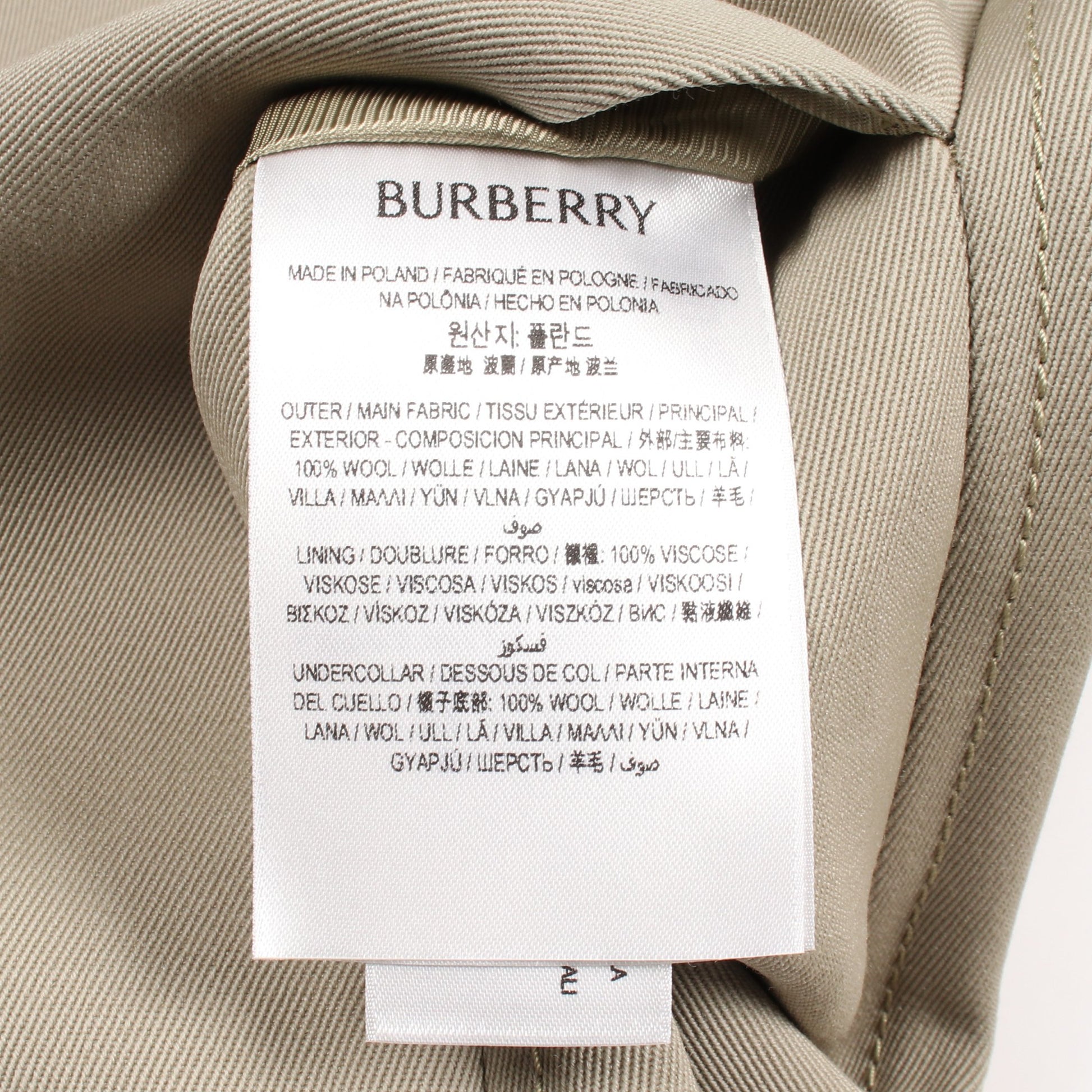 ステンカラーコート レーヨン カーキグリーン バーバリー アウター BURBERRY