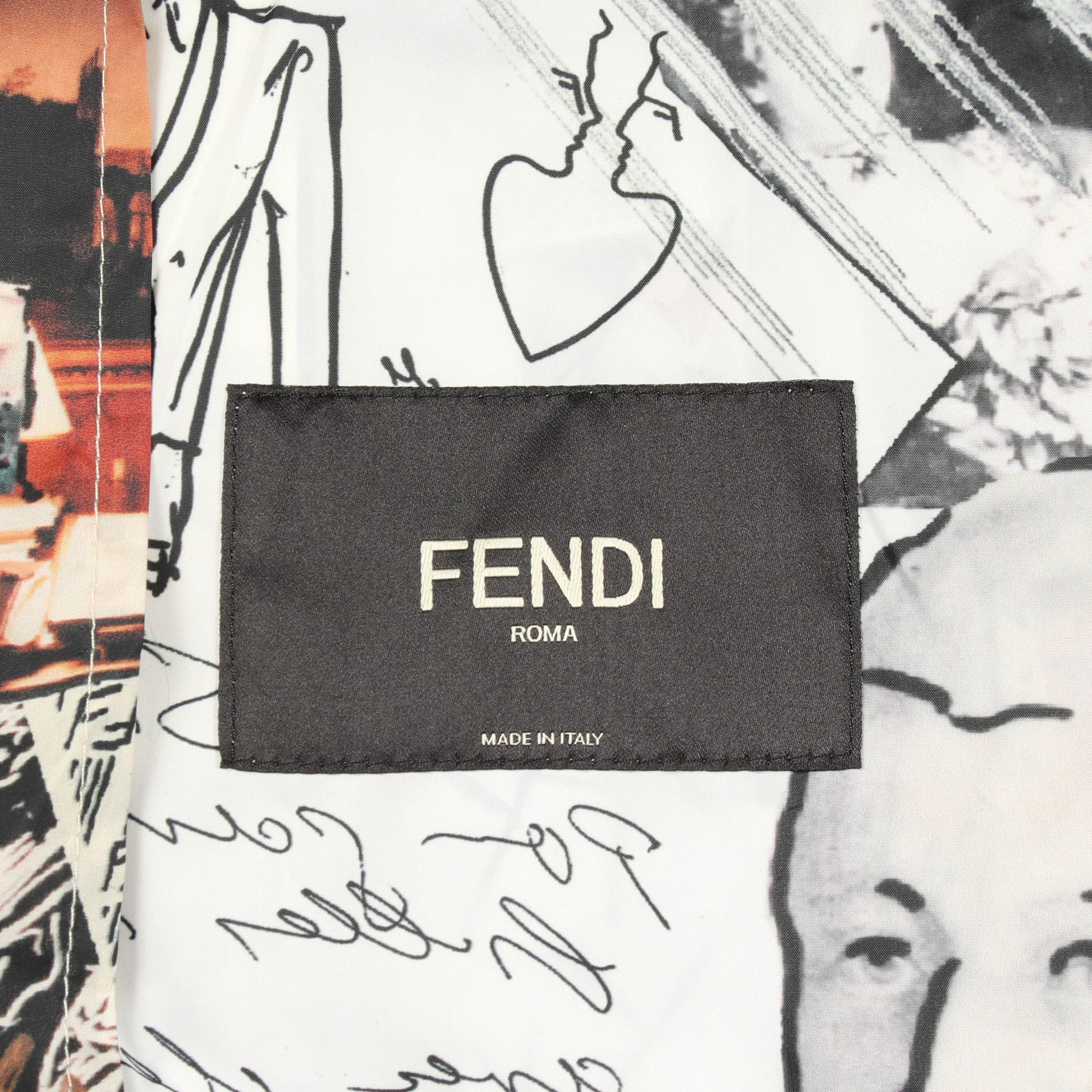 総柄 ジャケット オフホワイト マルチカラー フェンディ アウター FENDI
