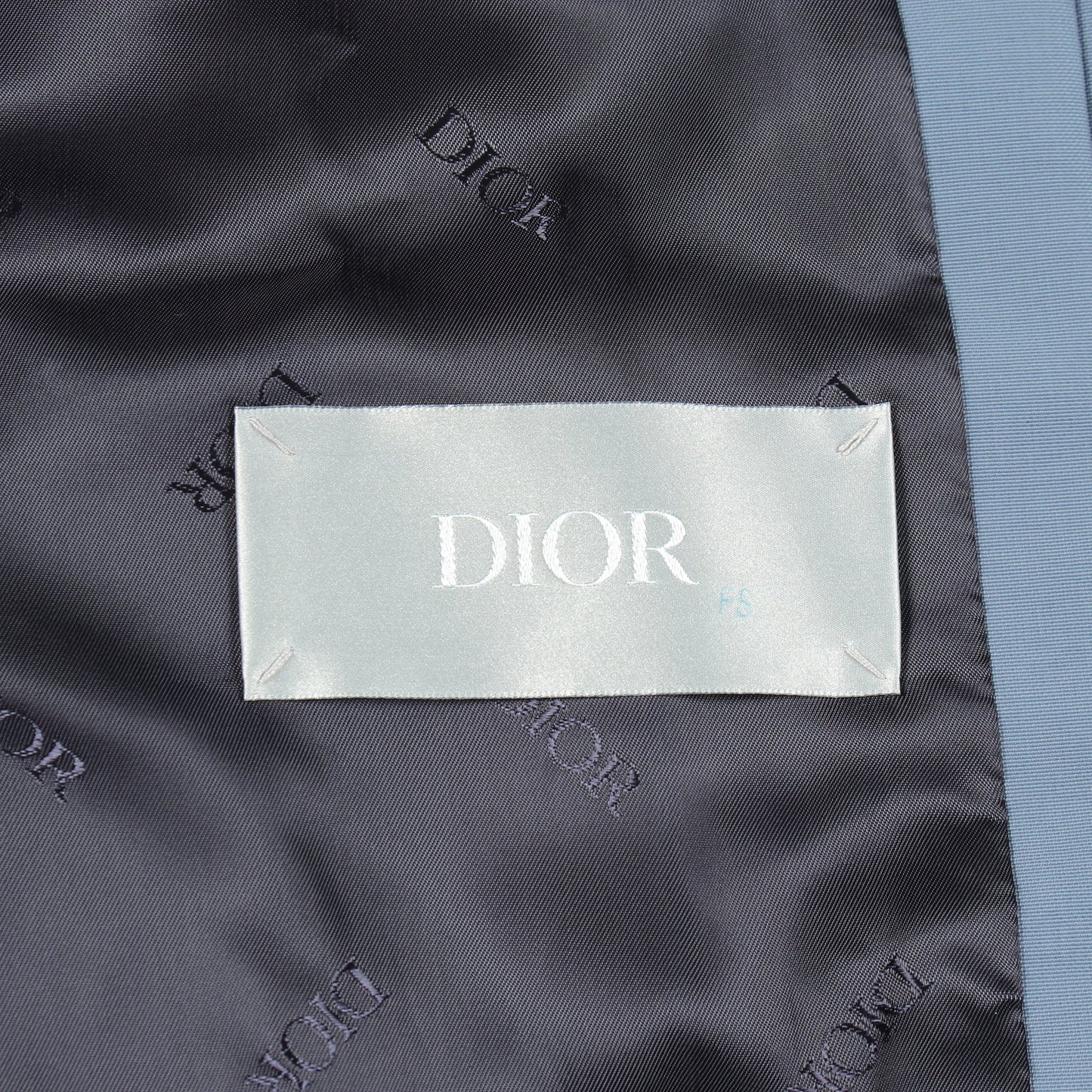DIOR × KENNY SCHARF バックロゴ刺繍 フード付き モッズコート ナイロン コットン ブルーグレー クリスチャンディオール アウター Christian Dior