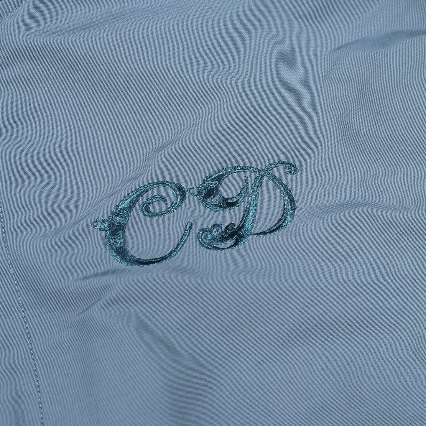 DIOR × KENNY SCHARF バックロゴ刺繍 フード付き モッズコート ナイロン コットン ブルーグレー クリスチャンディオール アウター Christian Dior