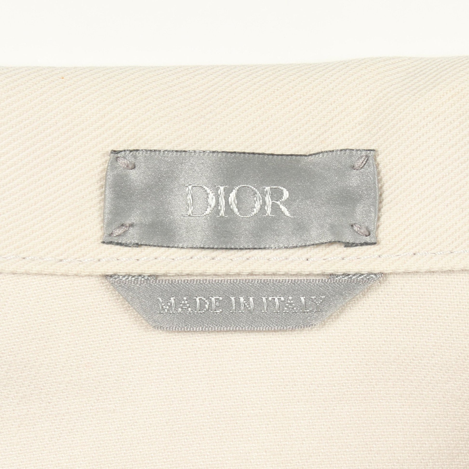 バックロゴ刺繍 デニムジャケット コットン ライトベージュ ディオール アウター DIOR