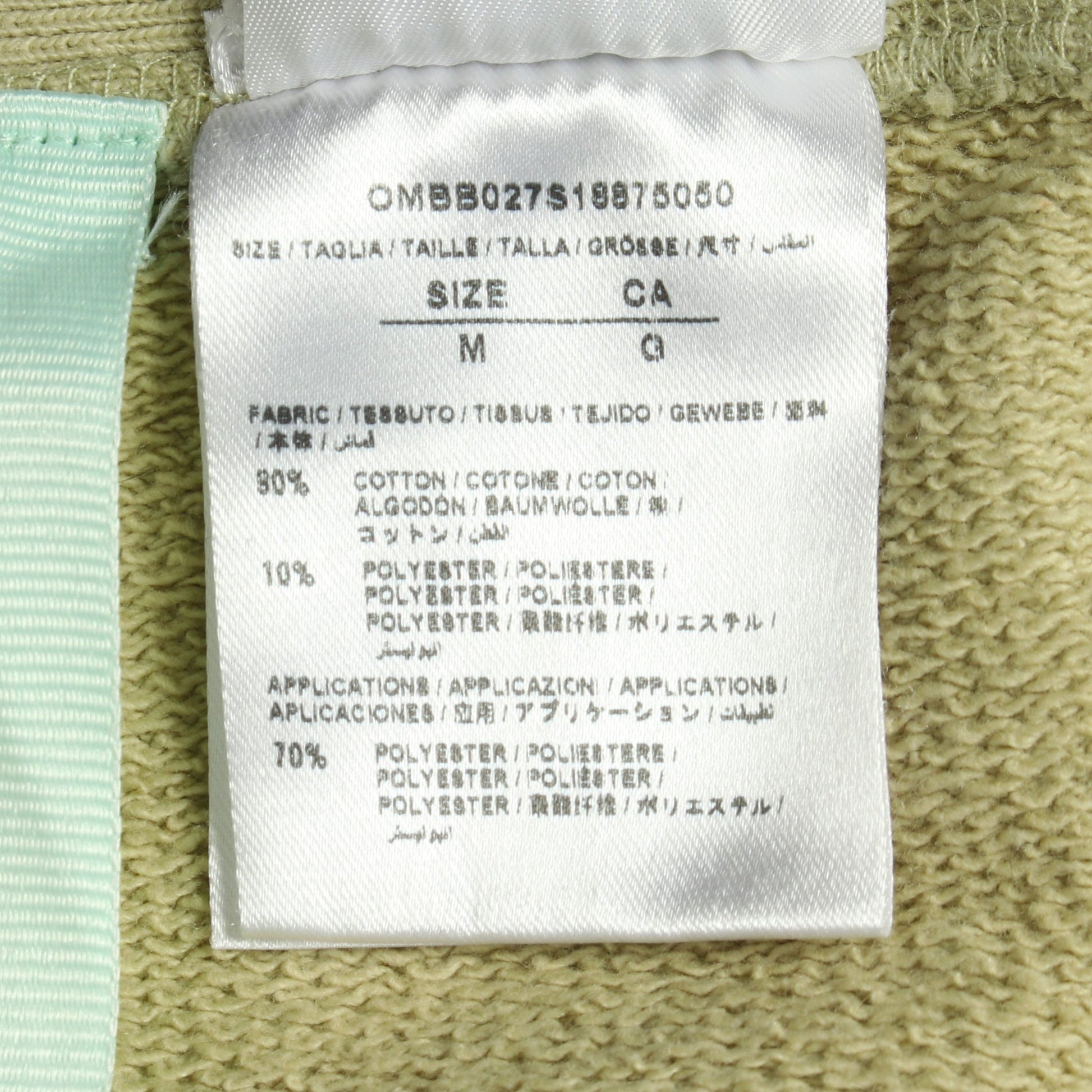 OFF-WHITE × Champion 18SS プルオーバーパーカー コットン ライトグリーン オフホワイト トップス OFF-WHITE