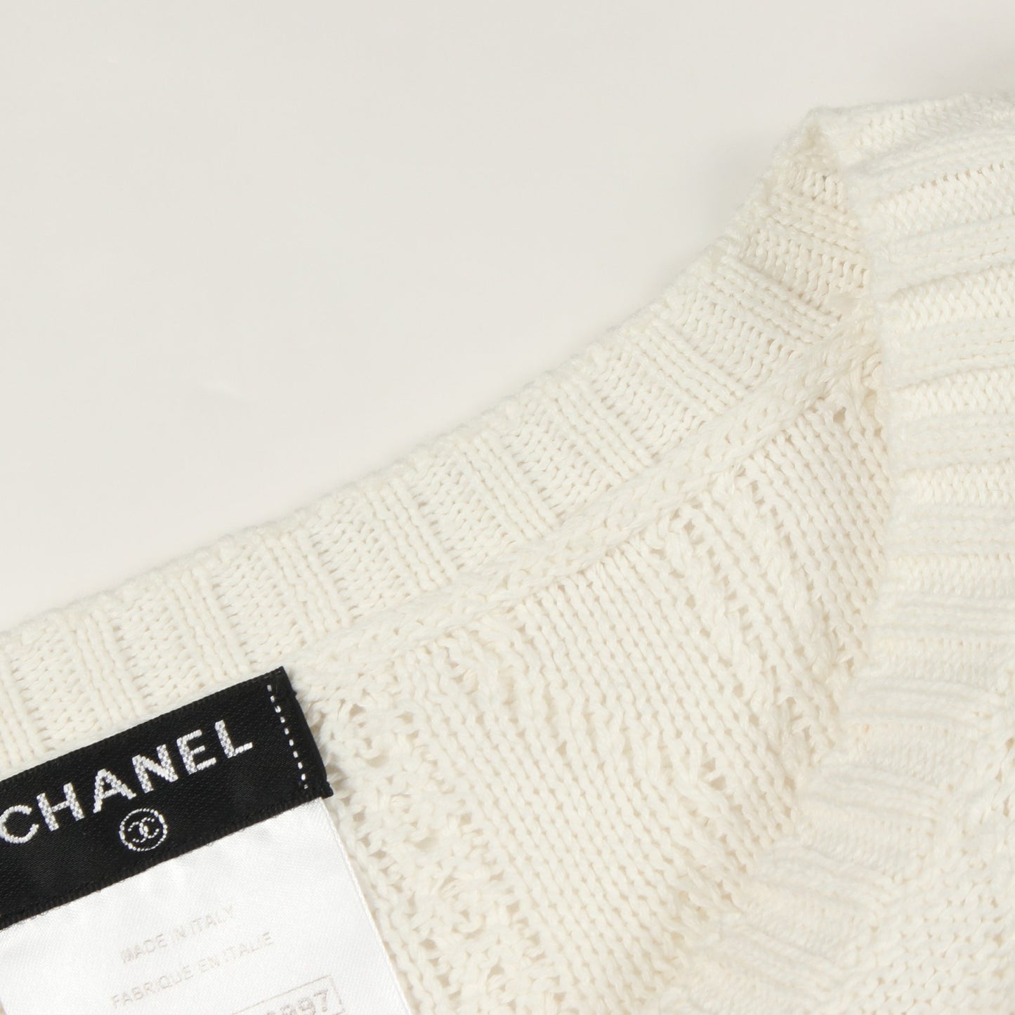 ココマークボタン ニット コットン ホワイト シャネル トップス CHANEL