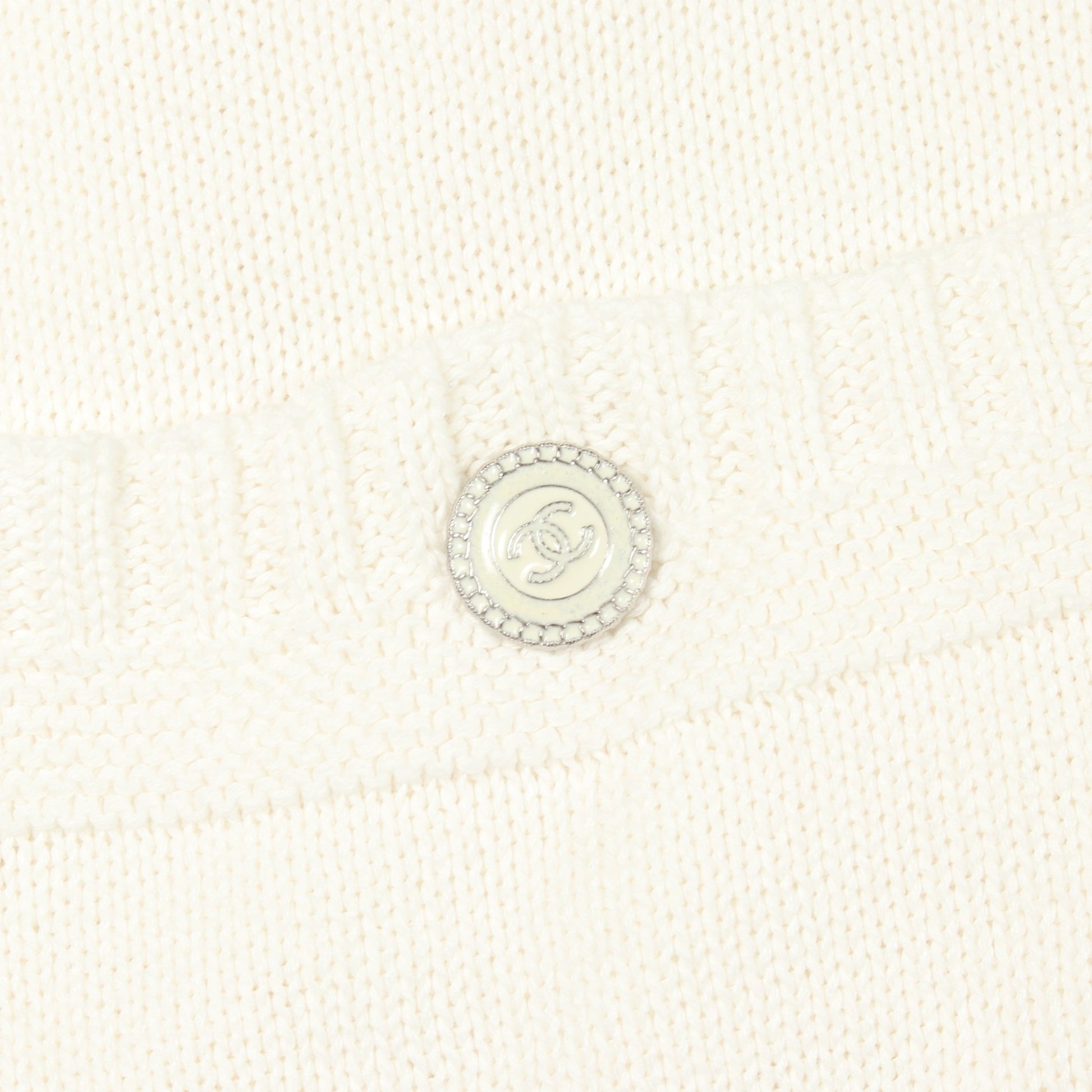 ココマークボタン ニット コットン ホワイト シャネル トップス CHANEL