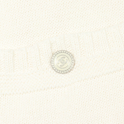 ココマークボタン ニット コットン ホワイト シャネル トップス CHANEL