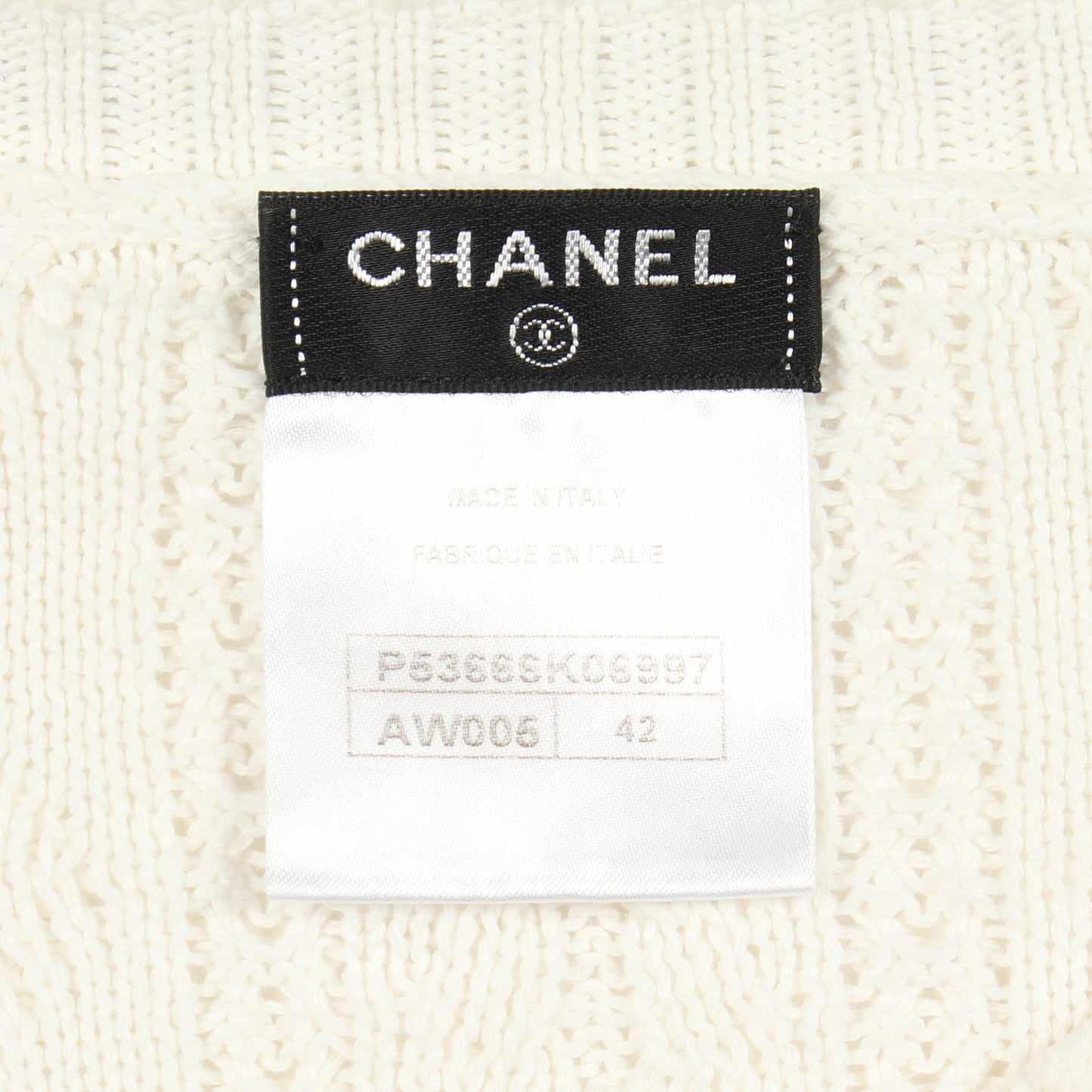 ココマークボタン ニット コットン ホワイト シャネル トップス CHANEL