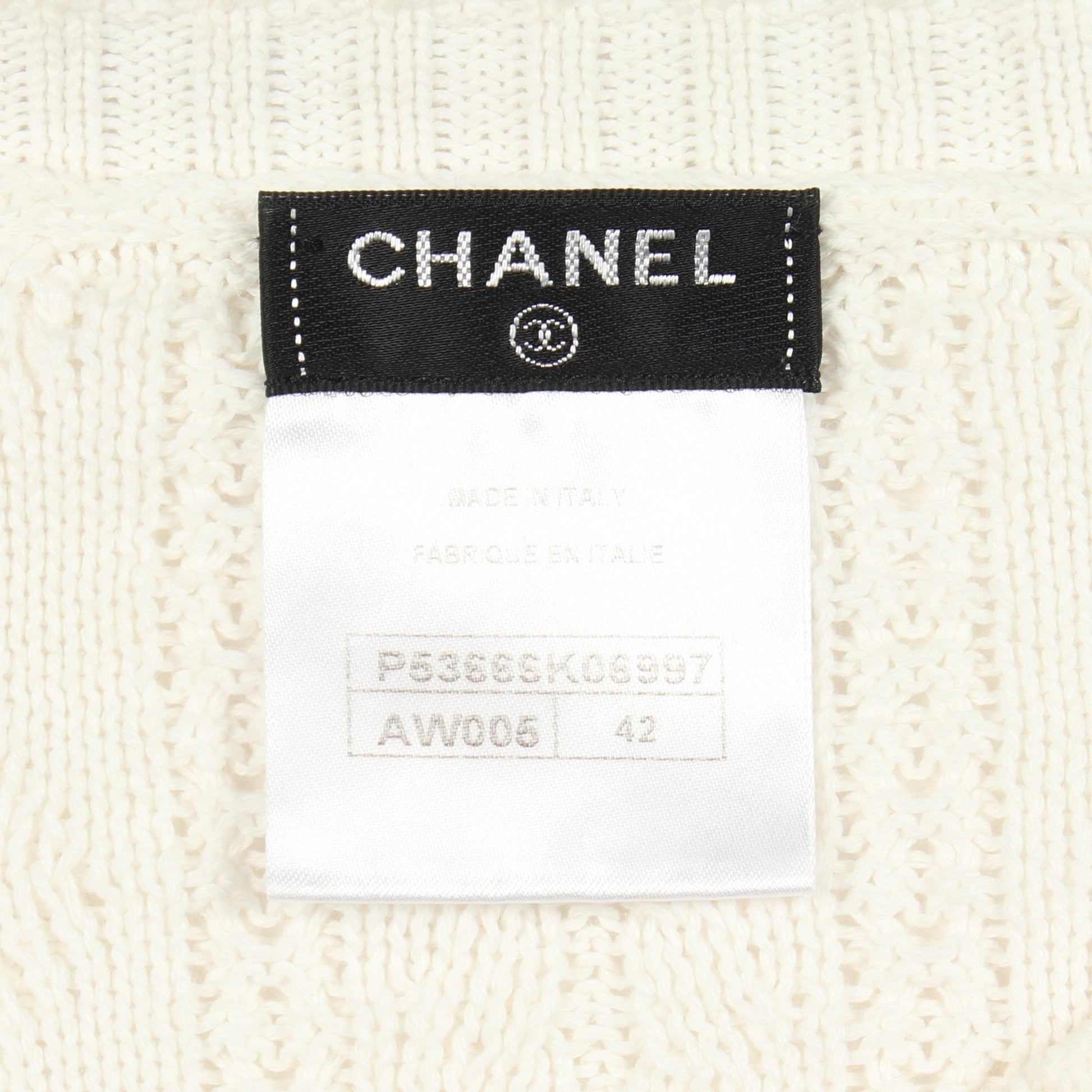 ココマークボタン ニット コットン ホワイト シャネル トップス CHANEL