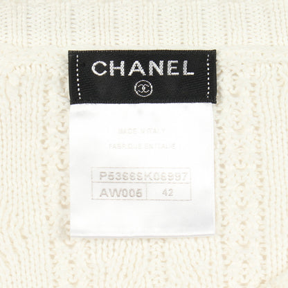 ココマークボタン ニット コットン ホワイト シャネル トップス CHANEL