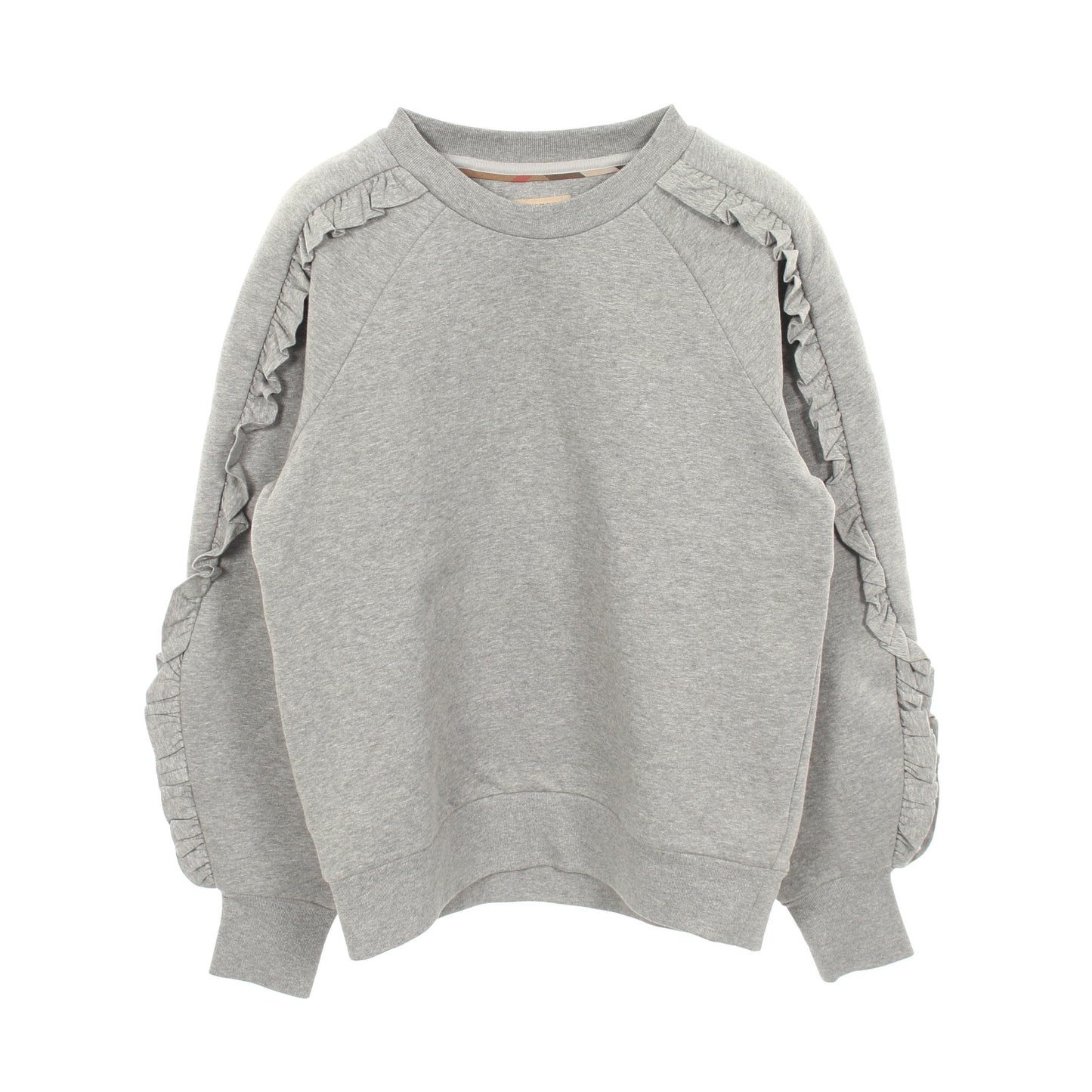 フリル スウェットシャツ コットン グレー バーバリー トップス BURBERRY
