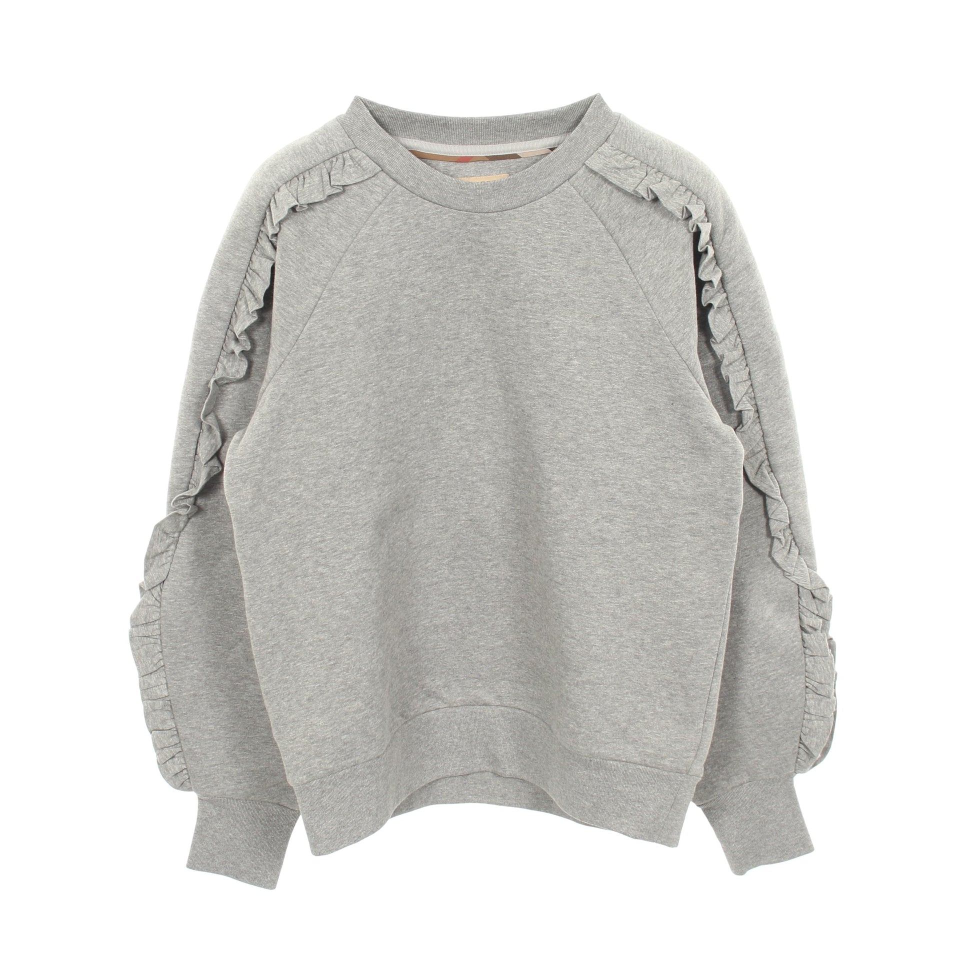 フリル スウェットシャツ コットン グレー バーバリー トップス BURBERRY