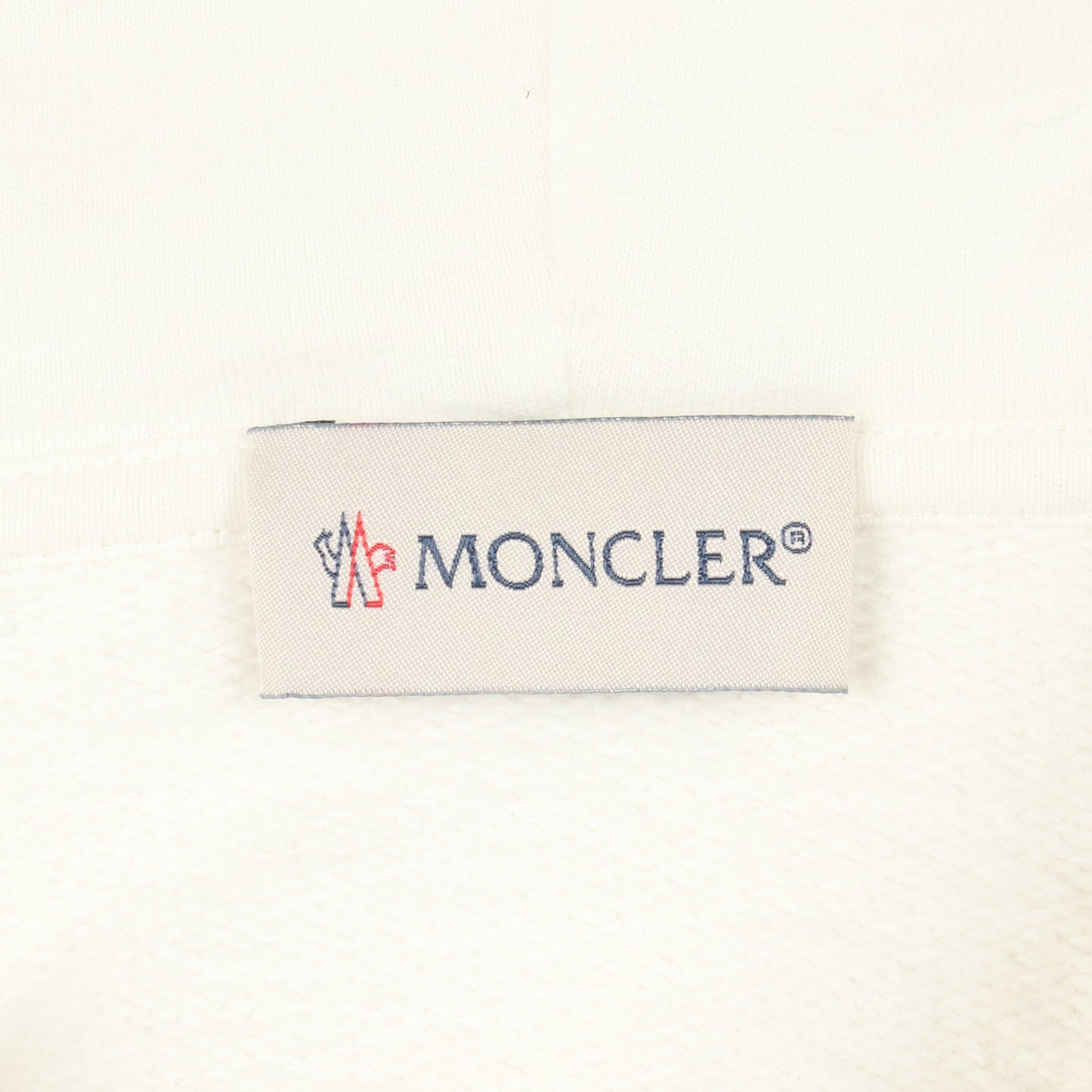 アイコンパッチ ロゴ刺繍 プルオーバーパーカー コットン ホワイト モンクレール トップス MONCLER