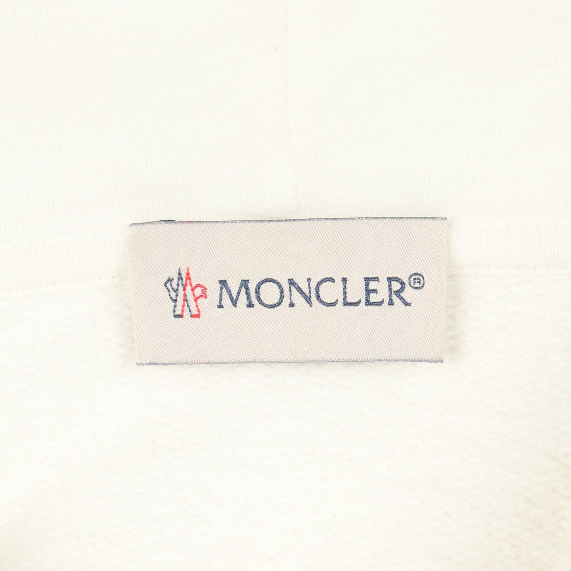 アイコンパッチ ロゴ刺繍 プルオーバーパーカー コットン ホワイト モンクレール トップス MONCLER