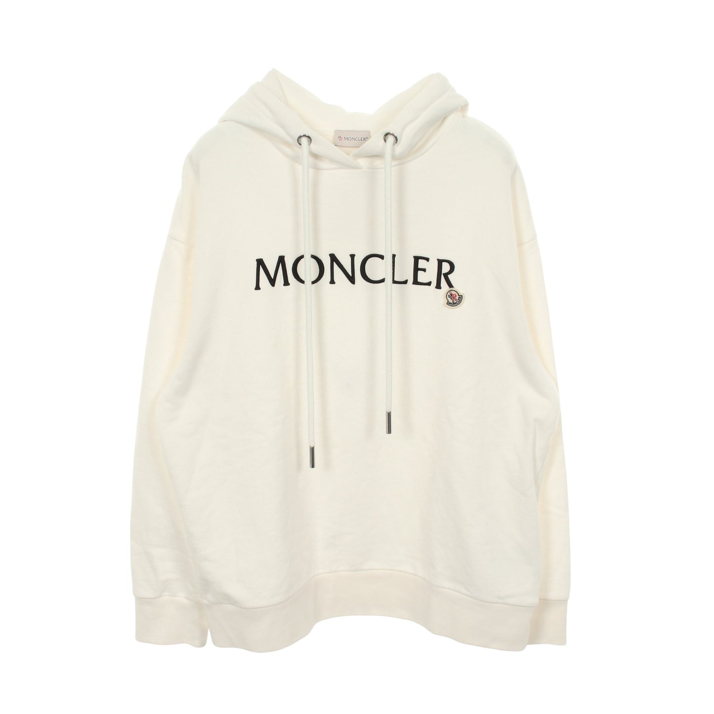 アイコンパッチ ロゴ刺繍 プルオーバーパーカー コットン ホワイト モンクレール トップス MONCLER