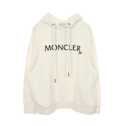 アイコンパッチ ロゴ刺繍 プルオーバーパーカー コットン ホワイト モンクレール トップス MONCLER