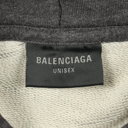 TAPE TYPE RIPPED POCKET HOODIE ダメージ加工 プルオーバーパーカー コットン ダークグレー バレンシアガ トップス BALENCIAGA