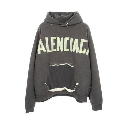 TAPE TYPE RIPPED POCKET HOODIE ダメージ加工 プルオーバーパーカー コットン ダークグレー バレンシアガ トップス BALENCIAGA