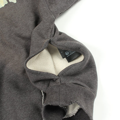 TAPE TYPE RIPPED POCKET HOODIE ダメージ加工 プルオーバーパーカー コットン ダークグレー バレンシアガ トップス BALENCIAGA