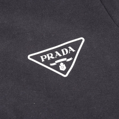 RE-NYLON 切替 ジップアップパーカー コットン ナイロン ダークネイビー プラダ トップス PRADA