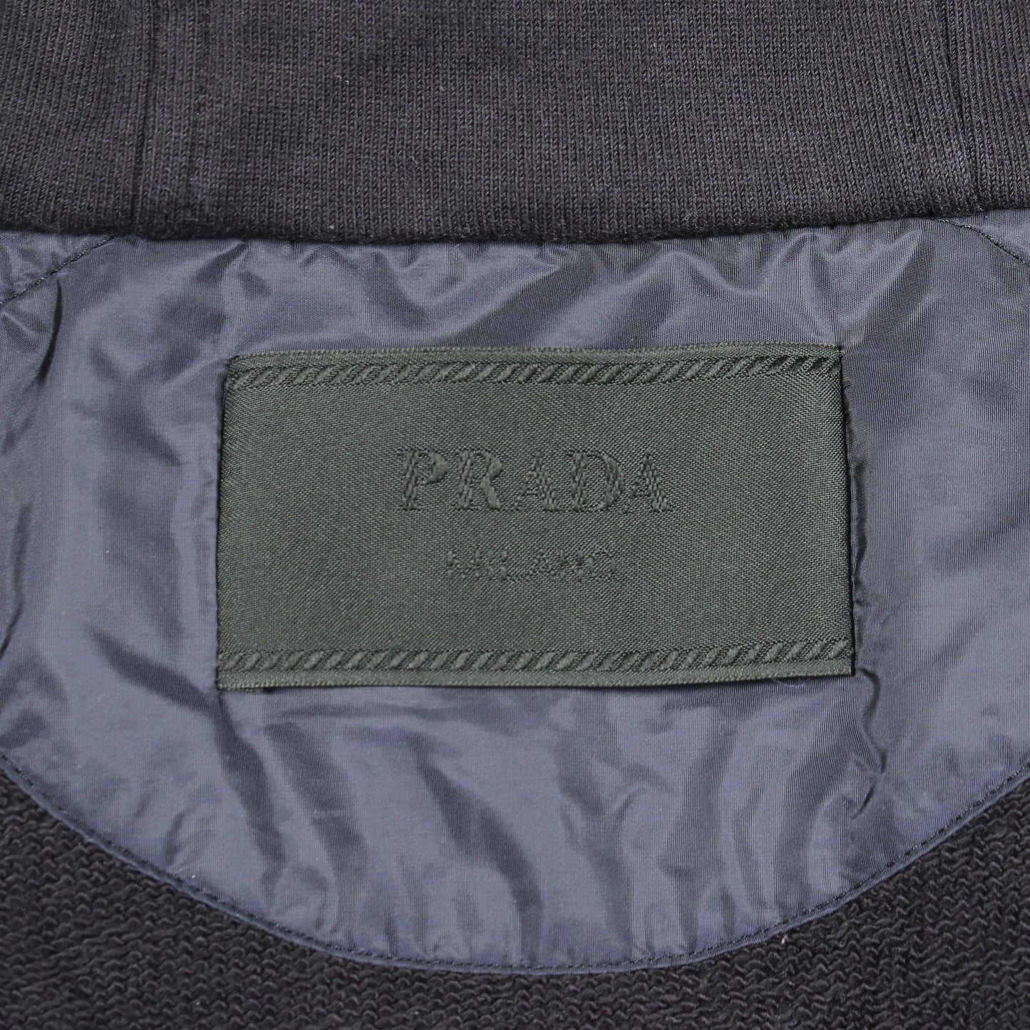 RE-NYLON 切替 ジップアップパーカー コットン ナイロン ダークネイビー プラダ トップス PRADA