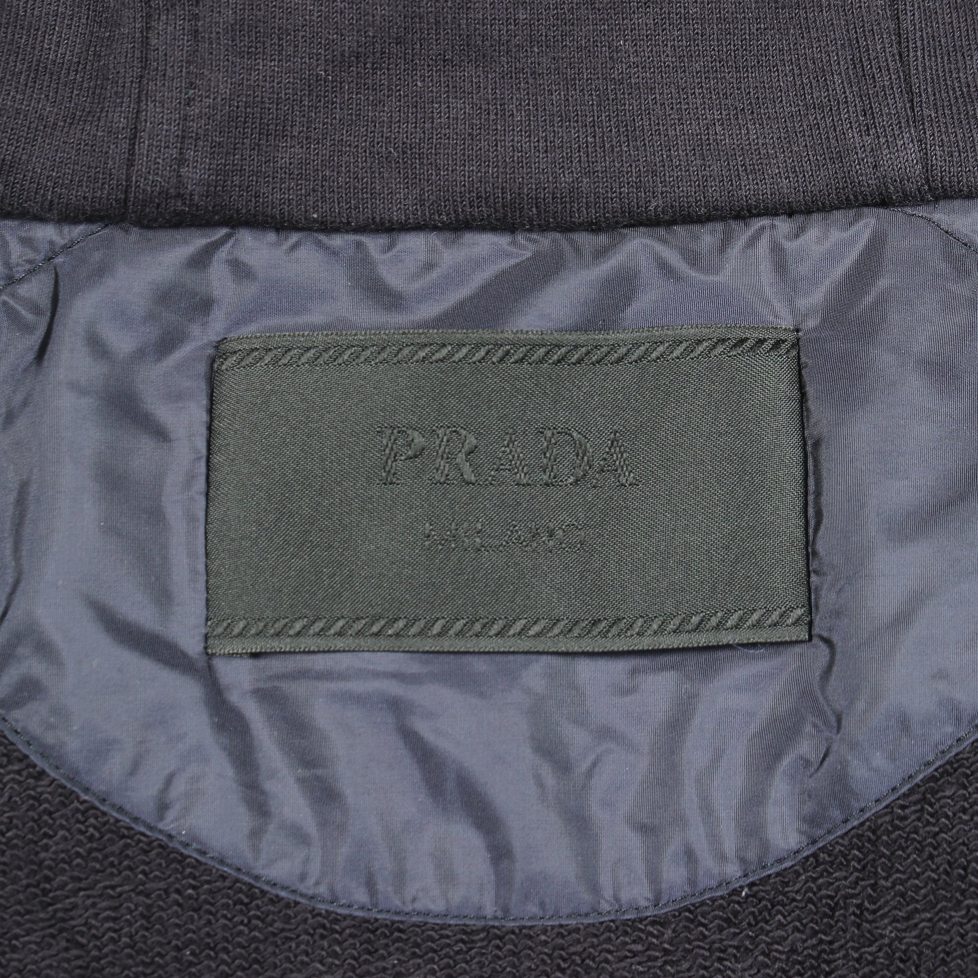 RE-NYLON 切替 ジップアップパーカー コットン ナイロン ダークネイビー プラダ トップス PRADA